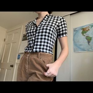 Gingham forever 21 button up tee